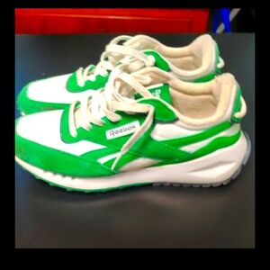 Reebok Green and White Athletic Sneakers